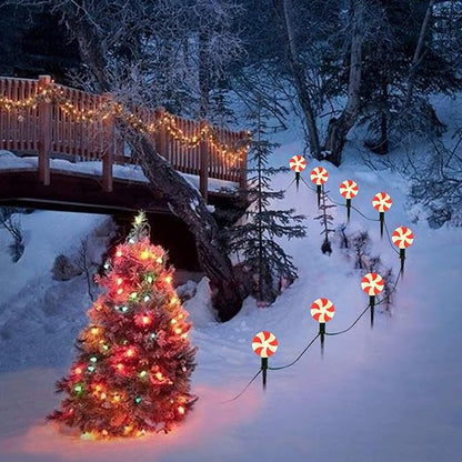 Abeja C9 Christmas Candy String Lights, 14FT Christmas Pathway Lights Plug in with 8 LED Candy Bulb, Pathway Lights Outdoor for Patio, Yard, Garden, Lawn Decoration-2 Sets