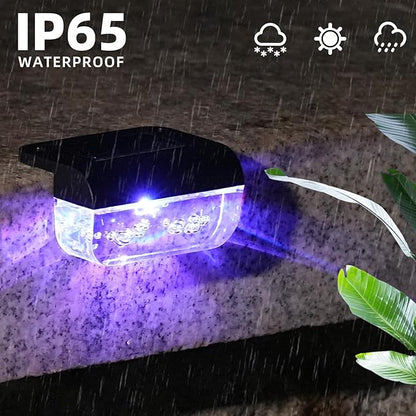 Herzila Solar Step Lights Outdoor, 8 Pack RGB Color Changing Christmas Solar Fence Lights, Waterproof Deck Lights for Outside, Step, Fence, Deck, Stair, Pool and Yard