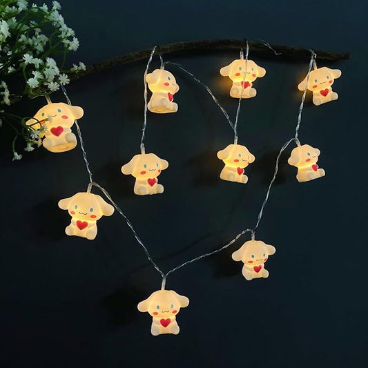 1.65M Cute Animal Dog Shape 10 Led Fairy Lights Heart Dog String Lights USB Powered for Halloween Christmas Thanksgiving Home Party Children Kids Bedroom Decoration (Heart Dog)