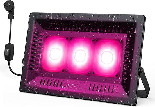 Waterproof Plant Light, 450W Outdoor Grow Lights, Full Spectrum LED Grow Light, Height Adjustable, Silent, Heat Dissipation, for Indoor Outdoor Plant Seedling Growing Blooming Fruiting