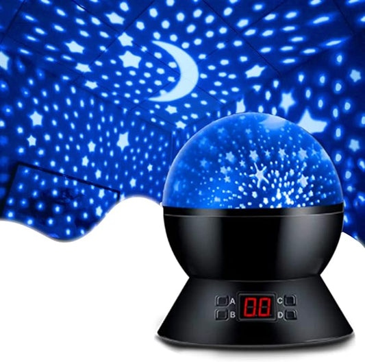 Kids Star Projector Night Light, Star Night Light Projector for Kids, Ceiling Stars Projection Lamp with Timer, 360° Rotating Night Light for Bedroom, Birthday Gift for 3 4 5 Year Old Girls Boys Black