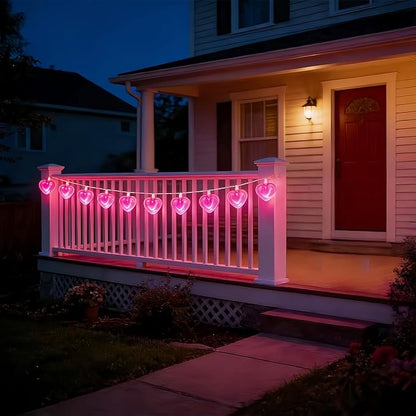 Pink Heart Decorative Lighting String, 10 Count Pink LED and 9 FT White Wire, for Valentine’s Day, Mother’s Day, Father’s Day, Birthdays.