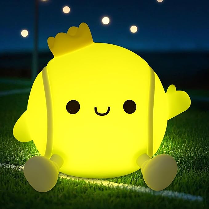 OkiyiD Tennis Gifts, Tennis Ball Night Light for Boys-Rechargeable Squishy Silicone Lamp,Cute Tennis Ball lamp for Tennis Sports Lovers Boys Girls Birthday Gifts