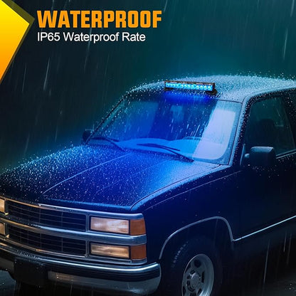 Nilight 12LED Wireless Emergency Strobe Light Blue 14 Inch Magnetic Mount Mini Light Bar 12V Rooftop Powered Hazard Warning Flashing Lights for Car Truck Trailer Snow Plow Construction Vehicles