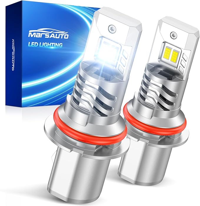 Marsauto 9004 LED Light Bulbs, 70,000LM 1200% Super Brightness 6500K White, No Adapter Required, Non-Polarity Anti Flicker, 1:1 Mini Size, Plug-N-Play, Pack of 2