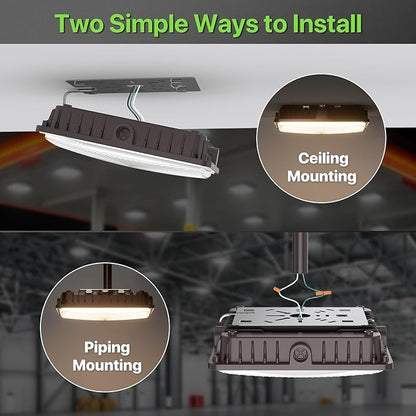 Glitgate 4Pack LED Canopy Lights Outdoor - 60W/45w/30W 3Wattage Adjustable 3000K/4000K/5000K 3CCT Selectable Commercial Canopy Light, IP65 Waterproof Ceiling Mount Light for Gas Station, Parking Lot