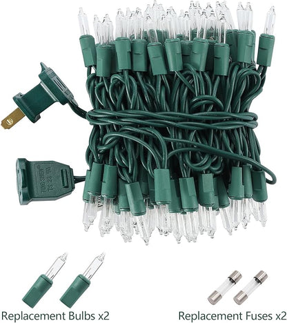 TIGOMOOV 21ft White Christmas String Lights Indoor，Warm White 100 Count String Lights Plug in, Mini Xmas Lights Outdoor Clear White Christmas Tree Lights- String White Lights for Bedroom
