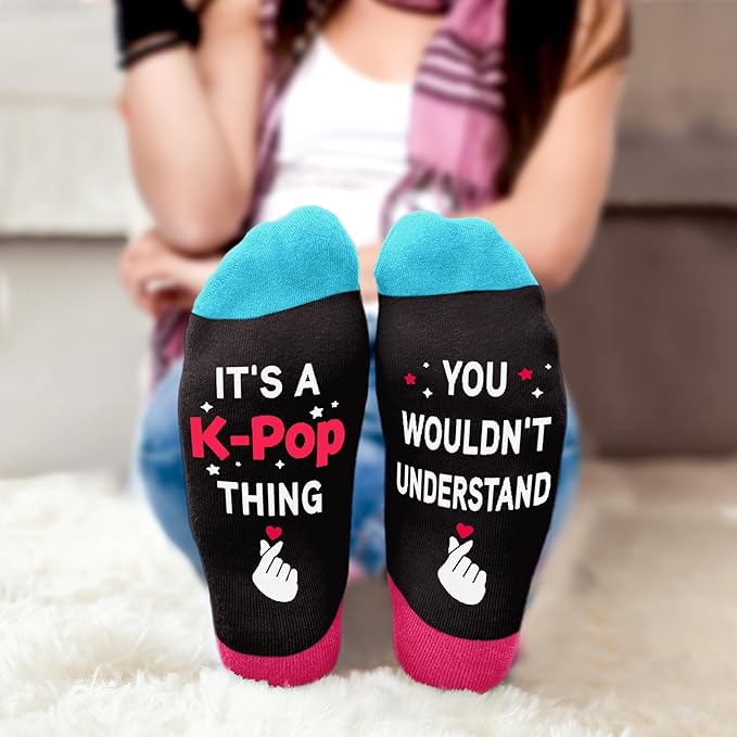 Kpop Merch - Unique Kpop Gifts for Girl, Teen - Cute Korean Socks - Christmas Gifts, Stocking Stuffers for Women