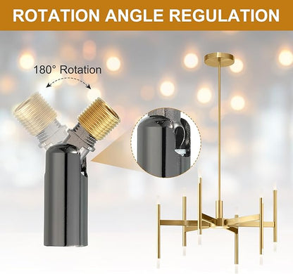 MECCANIXITY Sloped Ceiling Adapter, 180 Degree 46x15mm M10 Fine Thread Sloped Ceiling Light Fixture Adapter Kit for Ceiling Pendant Light Chandelier Track Suspend(Bright Black, Pack of 2)
