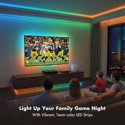 Led Lights for Bedroom 65.6FT Smart IC+RGB, Music Sync Color Changing Strip Lights, 24Key Remote+App Control Light Strip for BedHead,Underbed,Ceiling,Background Wall