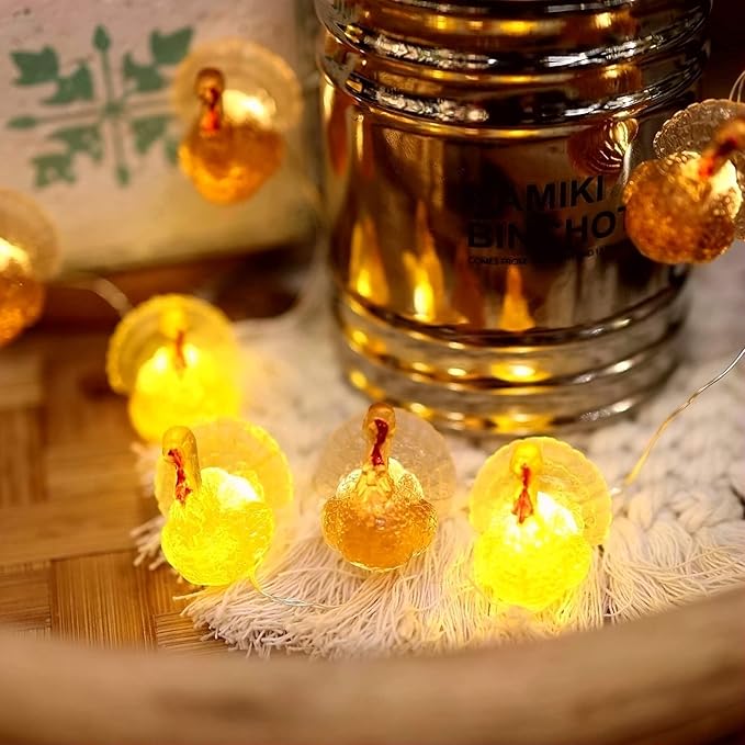 Decorative Fairy Mini Turkey String Lights Autumn Garland Cute Novelty Fall Lights 20 LEDs 8ft Battery Operated for Thanksgiving Centerpiece Decoration Bedroom Wedding Birthday Harvest Decor