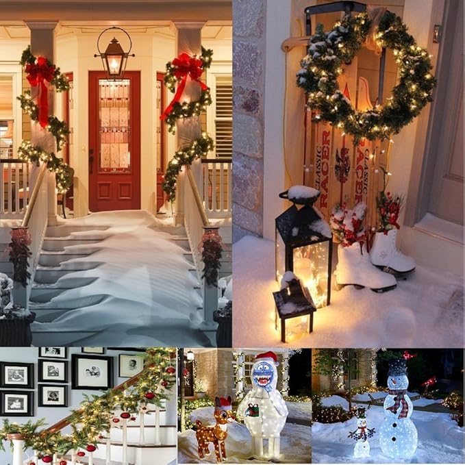 MAGOTAN Battery Operated Christmas Lights - 16ft 50 LED String Lights with Timer, Waterproof, Warm White, 2 Pack for Indoor/Outdoor Wedding Party, Home, Garden