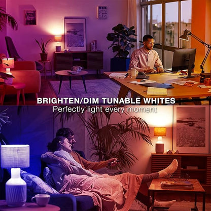 DAYBETTER Smart Light Bulbs, Alexa Light Bulb, WiFi Light Bulbs, RGBCW Color Changing Light Bulb A19 9W 800LM, Smart Bulbs That Work with Alexa & Google Assistant, Music Sync, No Hub Required, 12 Pack