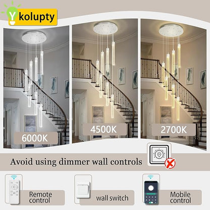 ykolupty Modern Chandelier 8-Light Bubble Crystal Pendant Light Adjustable Pendant Light Fixture Crystal Chandeliers for Living Room Dinning Room Bedroom