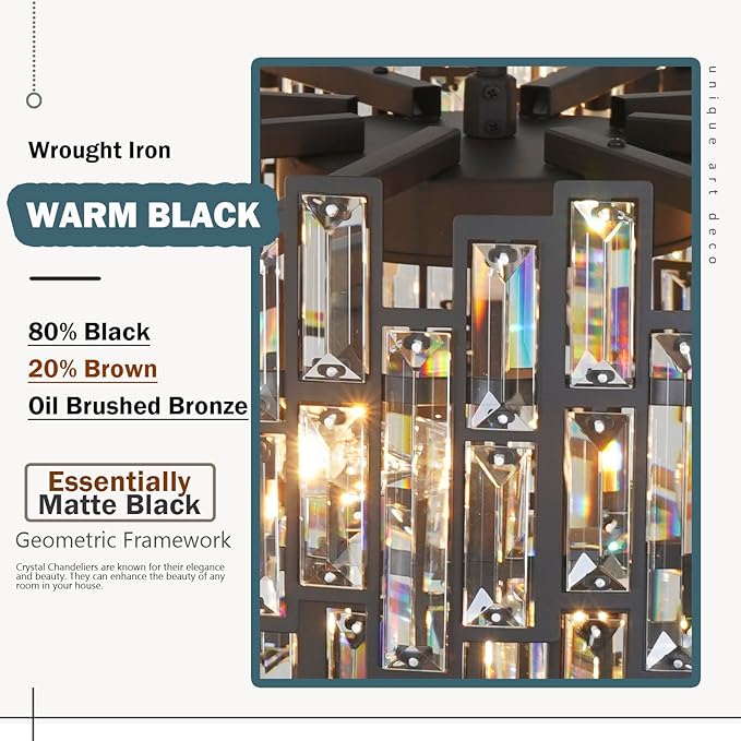 Modern Crystal Chandelier Lighting Hall Grand Living Room Stairway Chandeliers Pendant Light Fixture for High Ceiling Hanging Round Large Black
