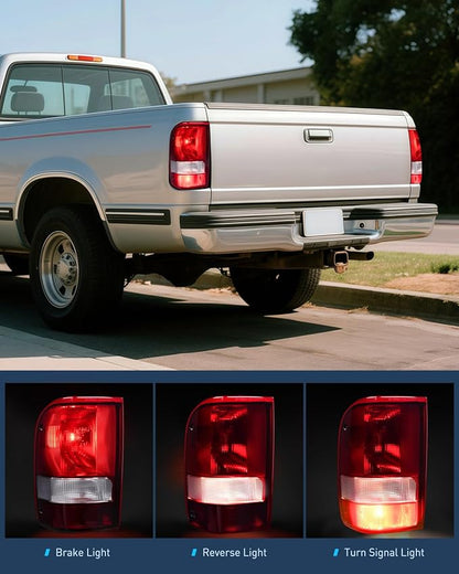 Nilight Taillight Assembly Compatible with 1993 1994 1995 1996 1997 Ford Ranger Dark Red Tail Light OE Style Rear Lamp Replacement Driver Side