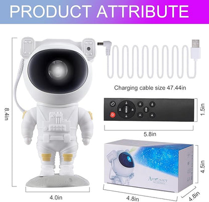 Astronaut Galaxy Projector for Bedroom, 360°Adjustable Star Projector with Timer Remote Control, Night Light Lamp, Sky Light Projecter for Gifts Gaming Party Home Décor