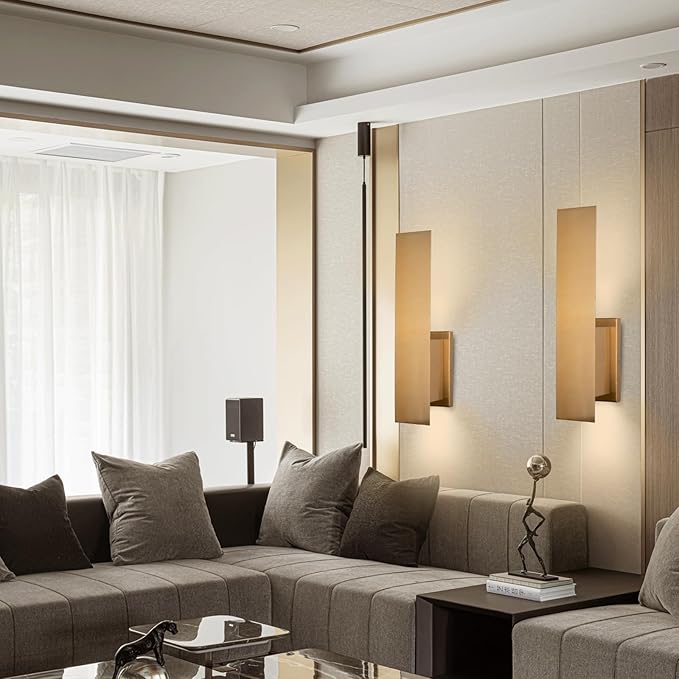 Edwarmlux Indoor Wall Sconces, Modern Wall Lights, Up and Down Wall Mount Light, Dimmable Hardwired Wall Light for Bedroom, Living Room, Hallway, GU10 Bulbs Excluded (Brushed Gold)