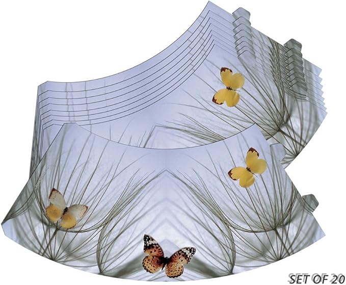 Royal Designs Vellum Tea Light Paper Wine Glass Lampshade, Orange Butterfly, Set of 20 (TLS-1004A-20)