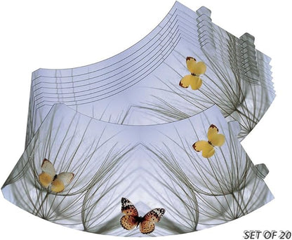 Royal Designs Vellum Tea Light Paper Wine Glass Lampshade, Orange Butterfly, Set of 20 (TLS-1004A-20)