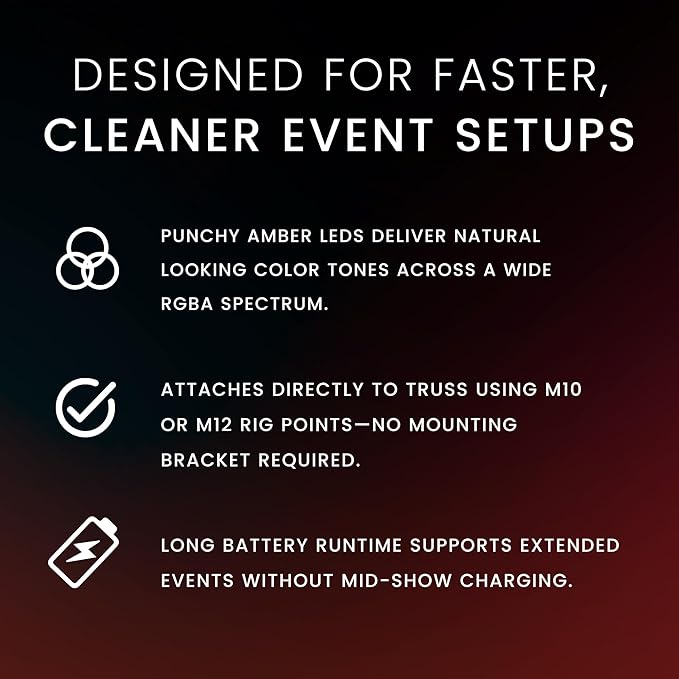 CHAUVET DJ – EZLink Wedge Q3BT ILS Battery Operated LED Wash Light | Quad Color RGBA Output | True Wireless Design, Bluetooth Control from Mobile Devices | ILS Compatibility for Events