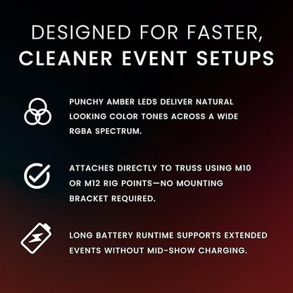 CHAUVET DJ – EZLink Wedge Q3BT ILS Battery Operated LED Wash Light | Quad Color RGBA Output | True Wireless Design, Bluetooth Control from Mobile Devices | ILS Compatibility for Events