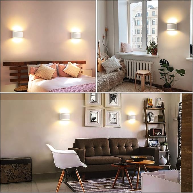 Lightess Modern LED Wall Sconce Light Dimmable 12W Up Down Wall Light for Bedroom Living Room, Warm White, Aluminum
