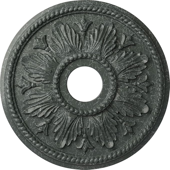 Ekena Millwork CM18ED1AGC Edinburgh Ceiling Medallion, Athenian Green Crackle