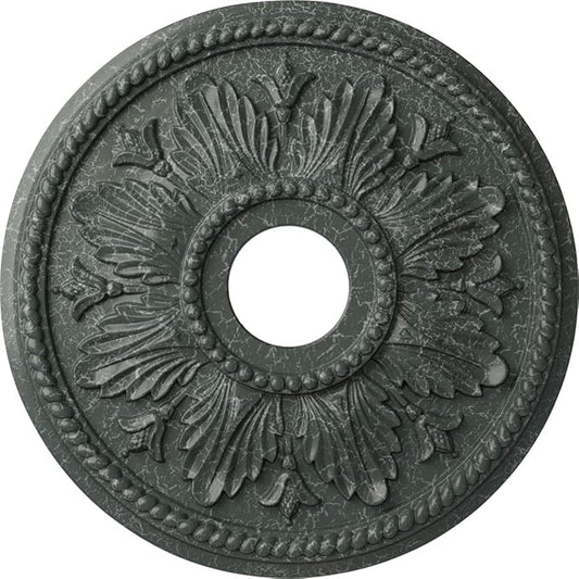 Ekena Millwork CM18ED1AGC Edinburgh Ceiling Medallion, Athenian Green Crackle