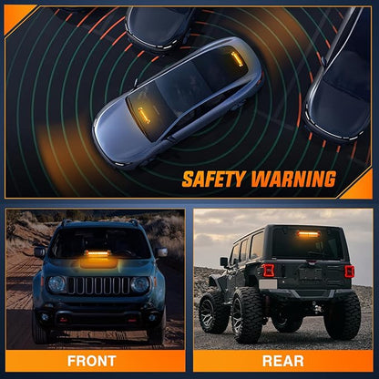 Nilight 12LED Traffic Advisor Strobe Light Bar Amber Emergency Warning Hazard Safety Dash Front/Rear Windshield Flashing Lights for Cars Trucks Police Firefighter Plow Construction Vehicles