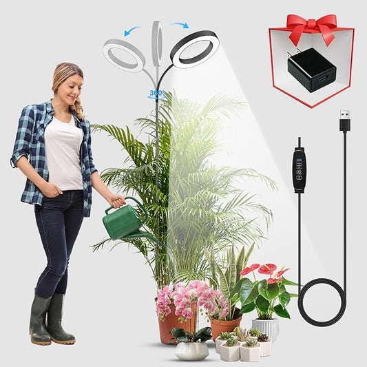 Grow Lights for Indoor Plants, Full Spectrum Plant Lights for Indoor Growing with 3/9/12H Auto Timer, 3 Spectrum Modes, 10-Level Dimmable, 68" Height Adjustable for Growing Large Tall Plants
