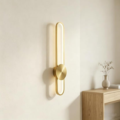 Modern Wall Sconce Dimmable 3000K/4000K/6000K LED Wall Light Fixture, Hardwired Wall Lamp for Living Room, Dining Room, Bedroom, Hallway, Lobby, Entryway (Brushed Gold, 22inch/H56cm)