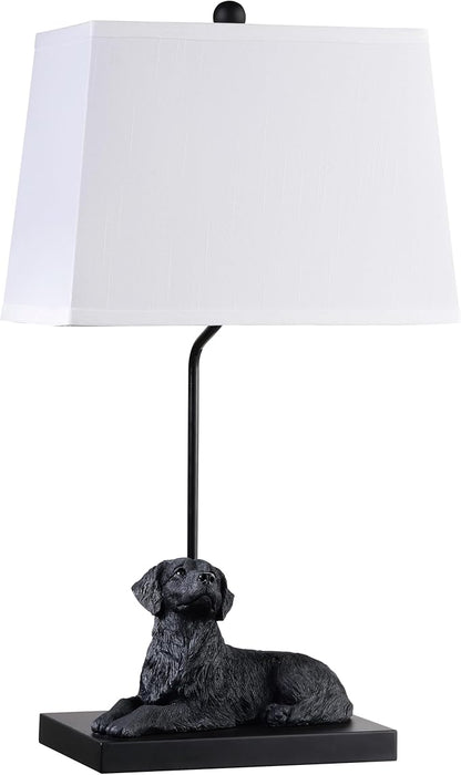 YANIC Desk Lamp with Black Dog Statue, Resin Lamp for Bedroom, 3 Way Dimmable Rotary Switch, Home Décor Accents for Living Room, Office, Dormitory, Reading Room (24061)