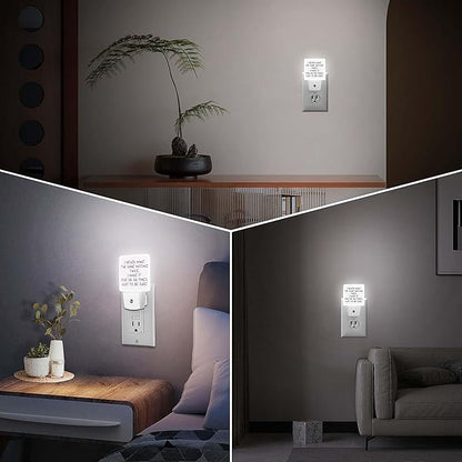LED Night Light Lamp with Smart Sensor Dusk to Dawn Sensor,Funny Quote Saying Night Light Daylight White,0.5W Plug-into Wall for Adults,Bedroom,Bathroom,Hallway,Kitchen