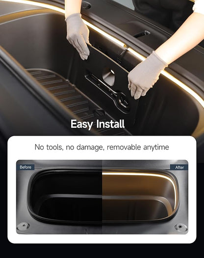 TPARTS Frunk LED Light Strip for Tesla Model Y Juniper 2025, Flexible Silicone Waterproof Interior Lighting Bar,Tool-Free Installation Tesla Front Trunk Accessories Intelligent Ambient Lights