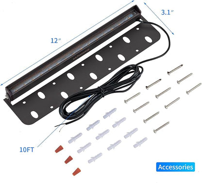4-Packs 5W 12 Inch LED Hardscape Paver Lighting,12V AC/DC Low Voltage Retaining Wall Lights,LED Landscape Lighting,2700K Soft White Outdoor Step Light,50,000 Hours Lifespan