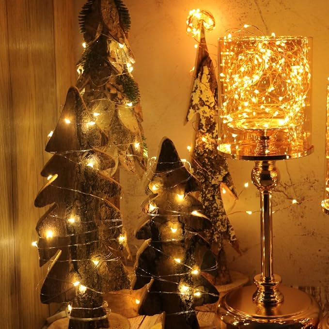 6 Pack Fairy Lights Battery Operated No Remote LED Starry String Lights 30 Micro Starry LEDs on 10ft Copper Wire Light for DIY Wedding Centerpiece Table Decorations (Copper Warm White)