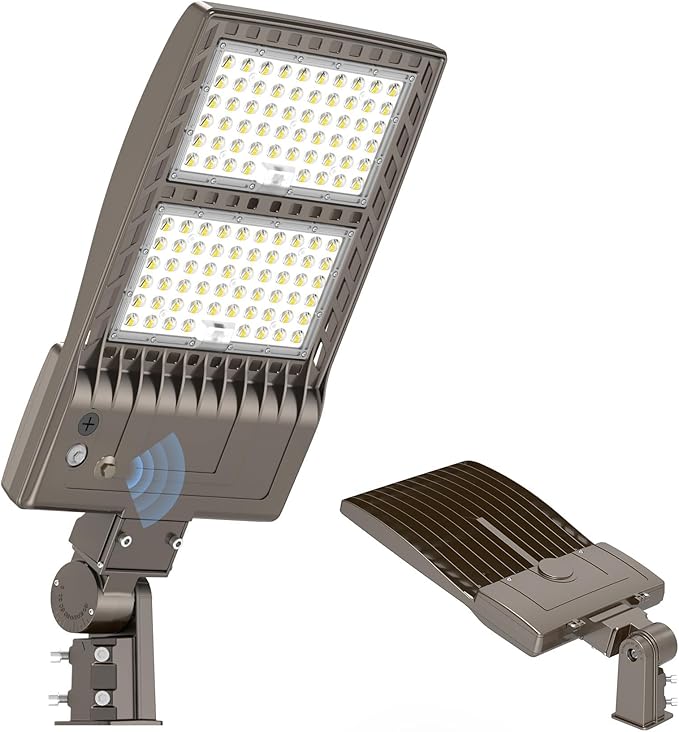 KUKUPPO 450W LED Parking Lot Light Dusk to Dawn 67,500LM, ETL Listed Power Adjustable LED Shoebox Pole Court Light Industrial Outdoor Parking Lighting Slip Fit 5000K IP65 Waterproof 100-277V