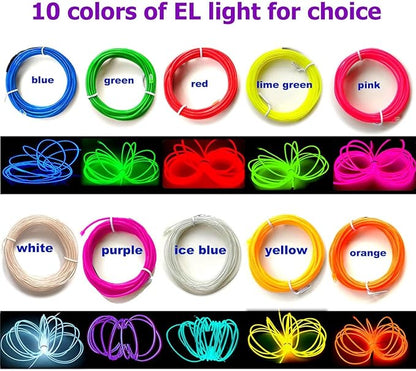 5m Pink neon Wire Flash Electroluminescence, Cutting El Wire,Used for DIY Design, Various Holiday Party Decoration. (Pink, 5m)