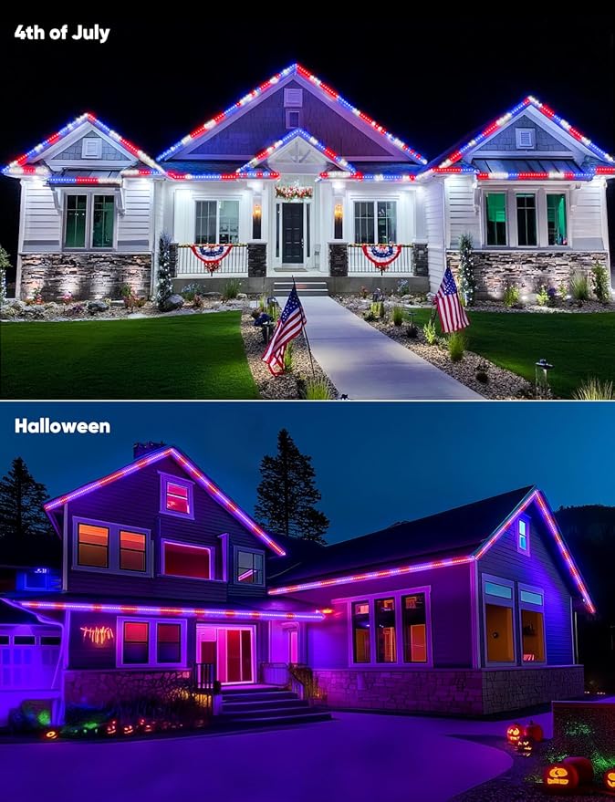 GZBtech RGB+IC+CCT LED Strip Lights 50FT/15M, Outdoor Color Chasing Festival Light with Warm&Cold White, Dimmable IP65 Waterproof LED Christmas/Halloween Lighting for Party, Patio, Garden, ETL Listed