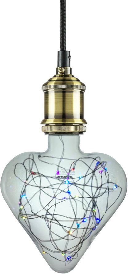 Sunlite 41059-SU LED Decorative String Light Bulb Heart Shaped Lightbulb, 3 Pack, RGB