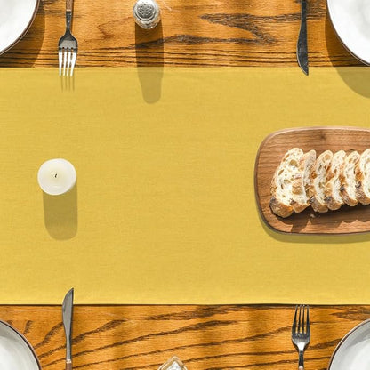 Artoid Mode Yellow Table Runner, Seasonal Summer Fall Washable Kitchen Dining Table Decoration for Home Party Decor 13x90 Inch