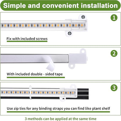 8.6'' LED Grow Light Strips, Full Spectrum 3500K Grow Lights for Indoor Plants, 4 Head with 3/9/12H Timer, 10 Dimmable Levels, Suitable for Seedling, Succulent, Plant Shelf and Greenhouse, 2-Pack