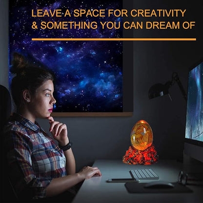 Dragon Night Light, Resin Dragons Lamp with Upgraded Volcanic Lava Base, Remote 16 Colors Flashing RGB Dimmable for Birthday Xmas Cool Figurines Dragon Gifts for Room Decor Boys Girls