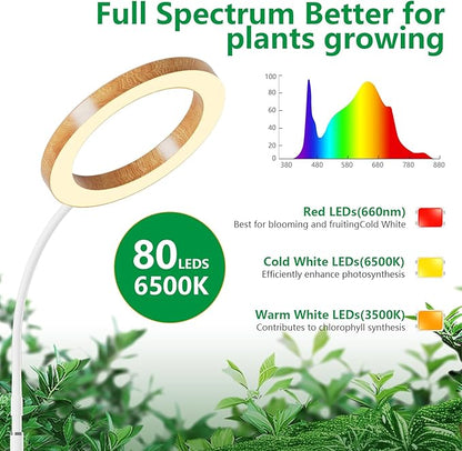 Grow Lights for Indoor Plants,LPMZMBL Indoor Plant Light,80 LEDs Full Spectrum Plant Lights for Indoor Growing with 6/12/16H Timer-WG1