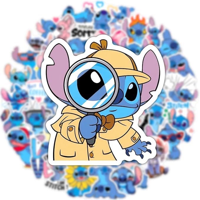 50pcs Cartoon Stitch Stickers for Kids,Vinyl Waterproof Stitch Decal for Water Bottle Laptop Toy Sticker for DIY Decorate Bumper Phone Hard Hat Kids Teens Gifts (Stitch-880)