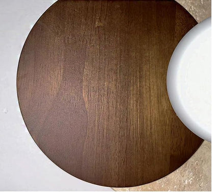 Marble Wall Lamp, Bathroom Vanity Light Fixtures, Wall Mount Lamp, Over Mirror, Wall Sconces Set of 2, Vintage Wall Light with Wood and Stone Shade, for Porch Workshop Kitchen Living Room
