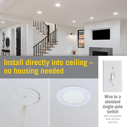 Armacost Lighting Canless Smart Recessed RGB+WW LED Downlights for New Build – 4 Pack