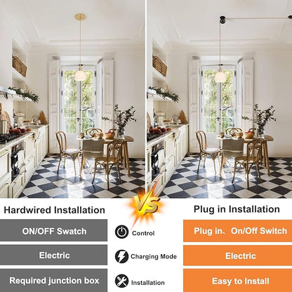 Shenmoyl Plug in Pendant Light Hanging Light Fixture Corded On/Off Switch Brass Pendant Light with White Tulip Glass Lampshade for Bedroom Living Room Kitchen Island