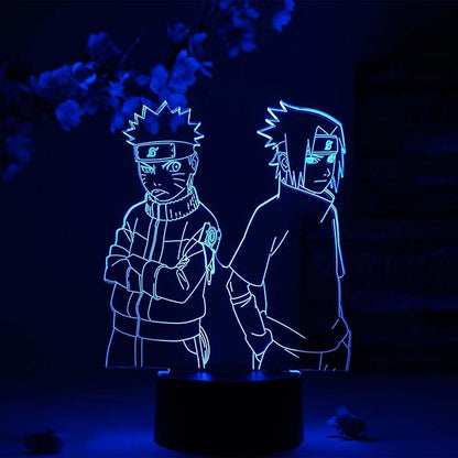 Otaku Lamps Naruto & Sasuke Young Naruto – Anime Night Light, 16 Color RGB LED – Gift for Otaku